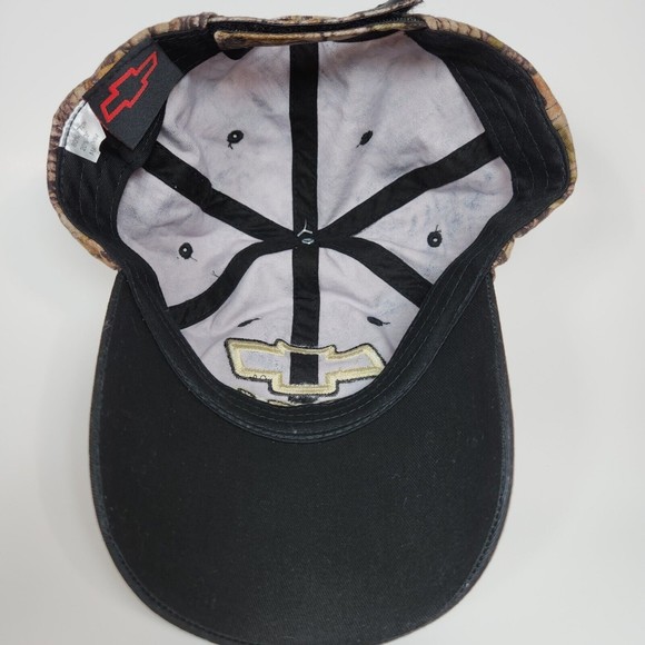 Men's Hat Cap Chevrolet Chevy Racing One Size Cotton Camo & Suede Strap Back - Picture 7 of 9